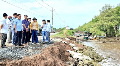 Bạc Liêu: Rà soát tình trạng sạt lở toàn tuyến đê biển Đông