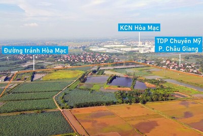 Toàn cảnh vị trí quy hoạch KCN Châu Giang 1 ở TX Duy Tiên, Hà Nam