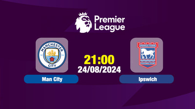 Link xem trực tiếp bóng đá Manchester City vs Ipswich 21h00 hôm nay 24/8