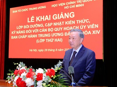 Tổng Bí thư, Chủ tịch nước dự Khai giảng Lớp bồi dưỡng cán bộ quy hoạch Ủy viên Trung ương khóa XIV