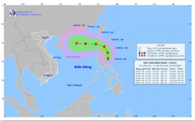 Chiều và đêm 3/9, bão YAGI đi vào Biển Đông