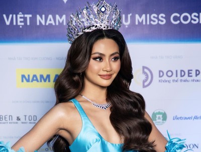 Đương kim Hoa hậu Hoàn vũ Việt Nam Bùi Xuân Hạnh đại diện Việt Nam tham dự Miss Cosmo 2024