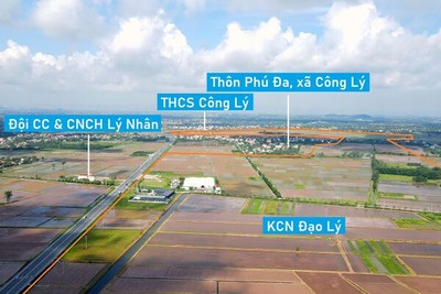 Toàn cảnh vị trí quy hoạch KCN Đạo Lý rộng 250 ha trên đường Vành đai 5, Hà Nam