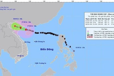 Bão số 3 cách Quảng Ninh-Thái Bình khoảng 150 km về phía Đông Đông Nam