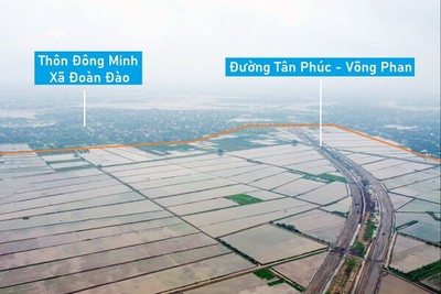 Toàn cảnh vị trí quy hoạch KCN Phù Cừ rộng 544 ha trên đường Tân Phúc - Võng Phan