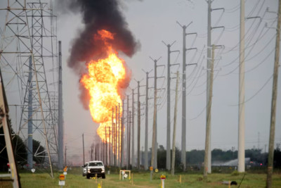 Mỹ: Nổ đường ống dẫn khí gây cháy lớn kéo dài tại bang Texas