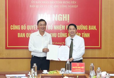 Hưng Yên: Bổ nhiệm Phó Trưởng Ban Quản lý các khu công nghiệp tỉnh