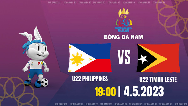 今天 4 月 5 日晚上 7 點，VTV5 現場直播 U22 東帝汶 vs U22 菲律賓