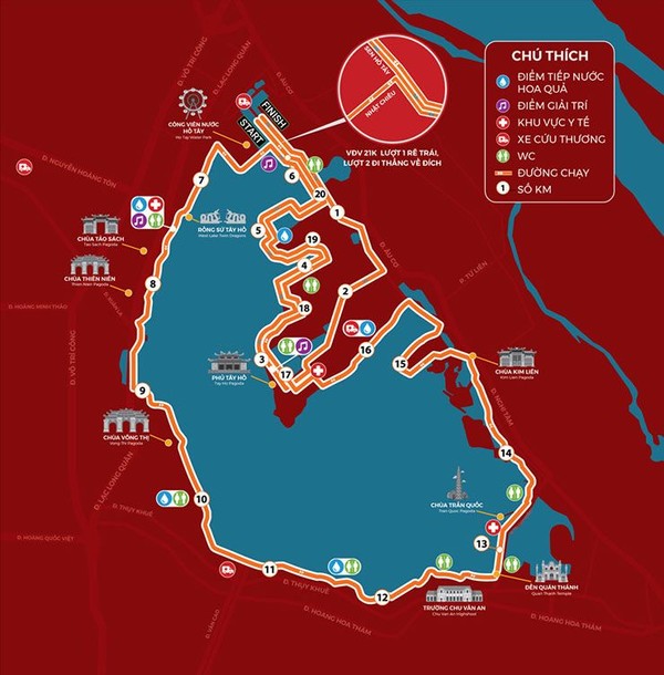 Quận Tây Hồ: Tổ chức Giải chạy bán marathon Tây Hồ 2024